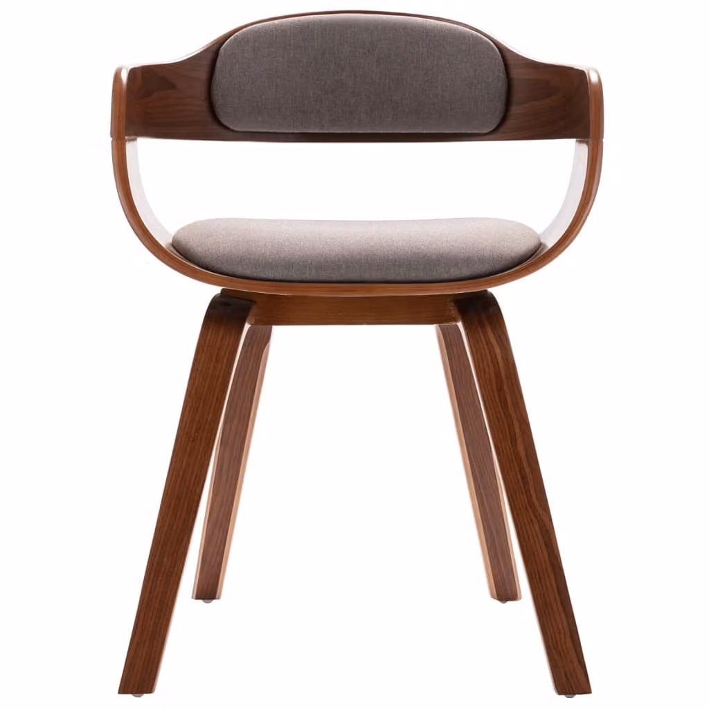vidaXL Sedia da pranzo taupe in legno curvato e tessuto