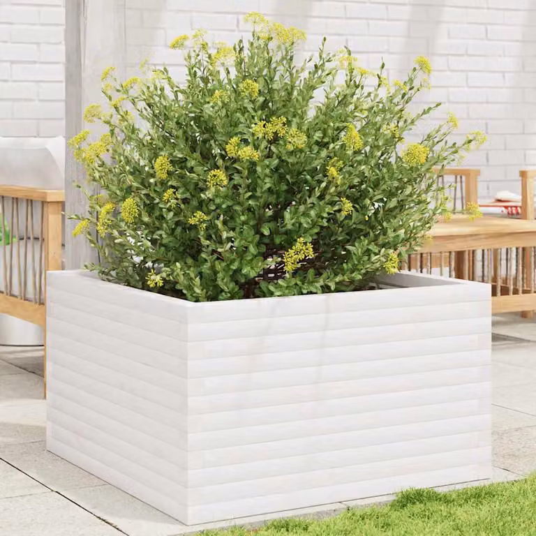 Fioriera da giardino vidaXL in legno di pino bianco L: 80 cm, P: 80 cm, H: 46 cm