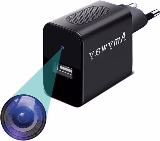 Mini-camera Action Camera Cassa Segretissima con 32 GB, Risoluzione 1080p, Visione Notturna, Sensore di Movimento e Connettore USB, Colore Nero
