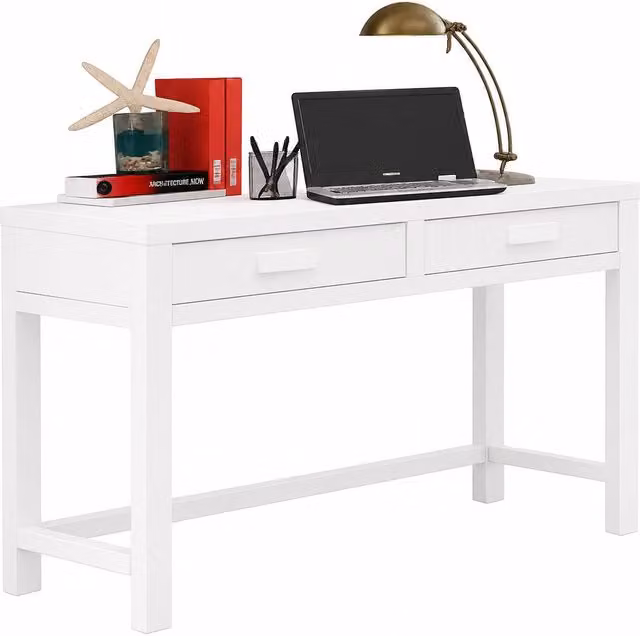 Scrivania shabby chic con 2 cassetti in legno massello di abete bianco Mobili 2G L: 110 cm, P: 55 cm, H: 80 cm