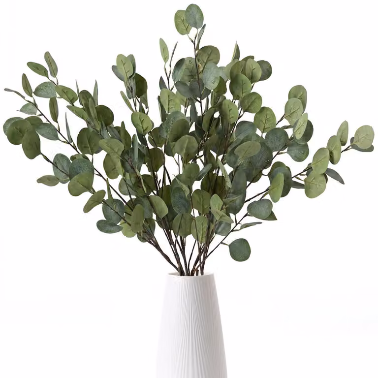 Rami di eucalipto artificiali, 5 pezzi, 94 cm, color verde ghiaccio, ideali per la decorazione