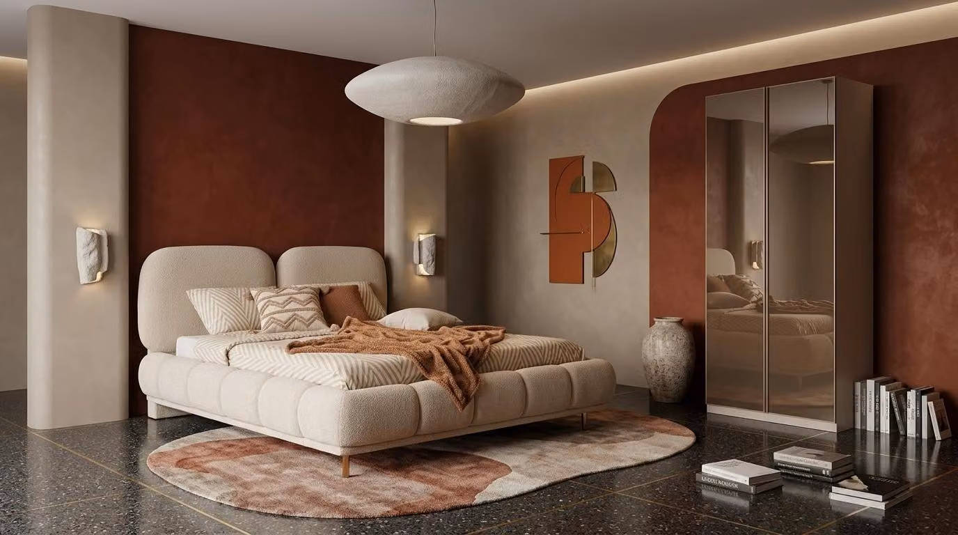 Armadio a battente per camera da letto, stile moderno, beige, comodo e pratico