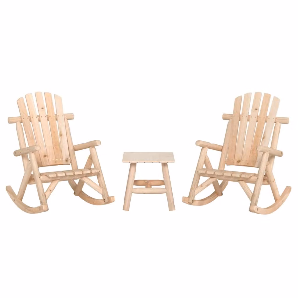 The Living Store Set di 3 pezzi per salotto da giardino in legno massiccio di abete rosso