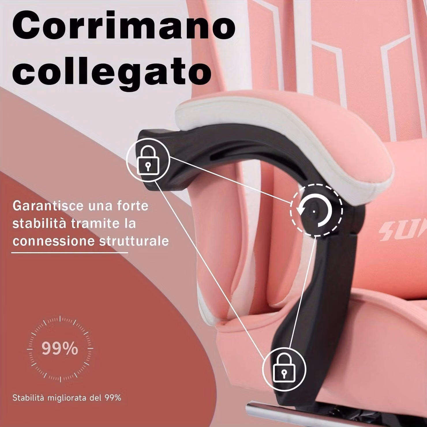 Sedia da gaming ergonomica – Sedia da ufficio – Con poggiapiedi e cuscini – Schienale regolabile