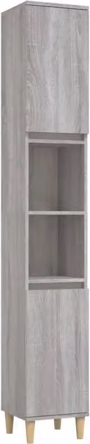 Armadietto da bagno sospeso DESIGN IN in legno multistrato, Grigio, L/P/H: 30 x 30 x 190 cm