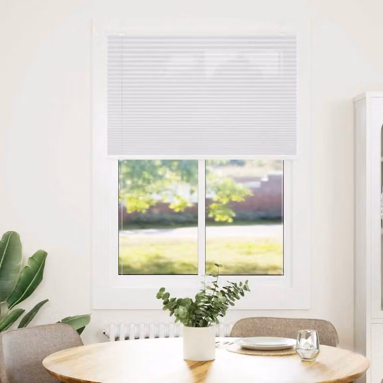 vidaXL Tenda Plissettata Bianca 95x100 cm Larghezza Tessuto 94,4 cm