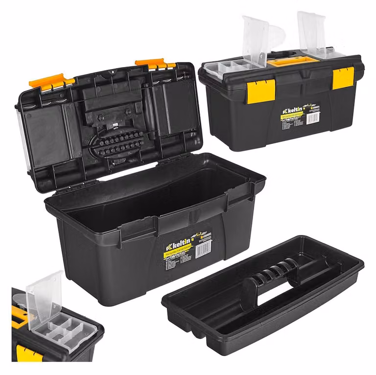 Cassetta porta utensili, nero/giallo, 16", 49 x 27.5 x 24 cm Keltin
