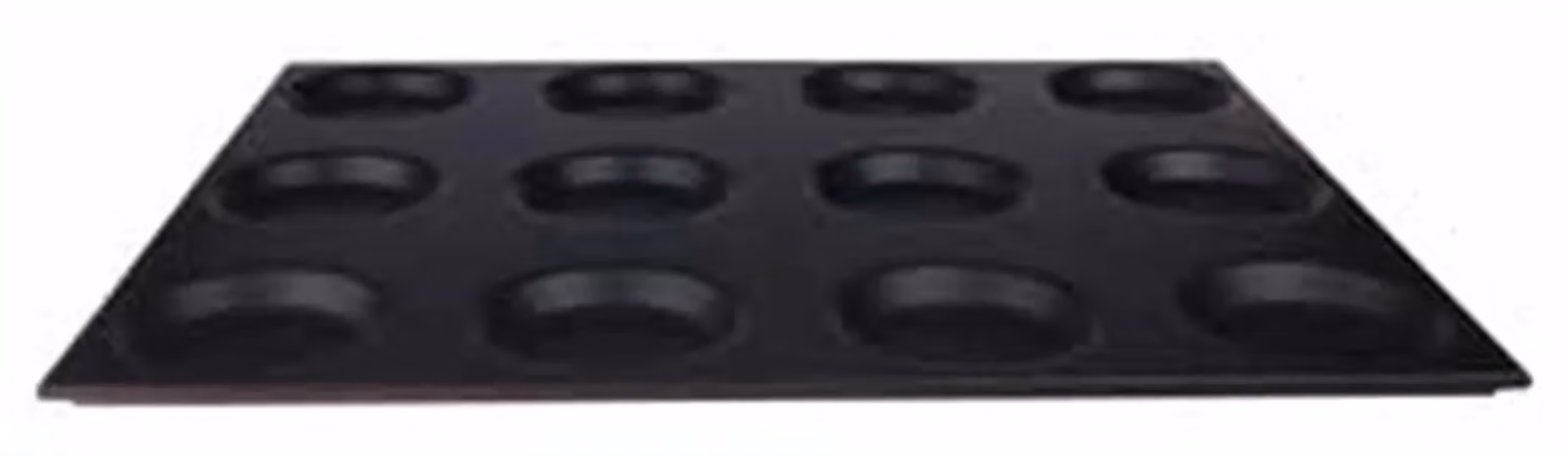 Teglia Gastronorm antiaderente con 12 stampi diametro 12,5 cm.53x65 h.cm.2