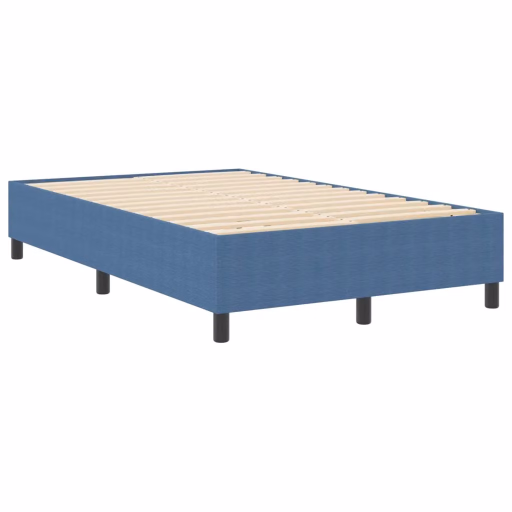 Struttura letto piattaforma moderna vidaXL in tessuto cord blu L 120 x P 200 cm – 2