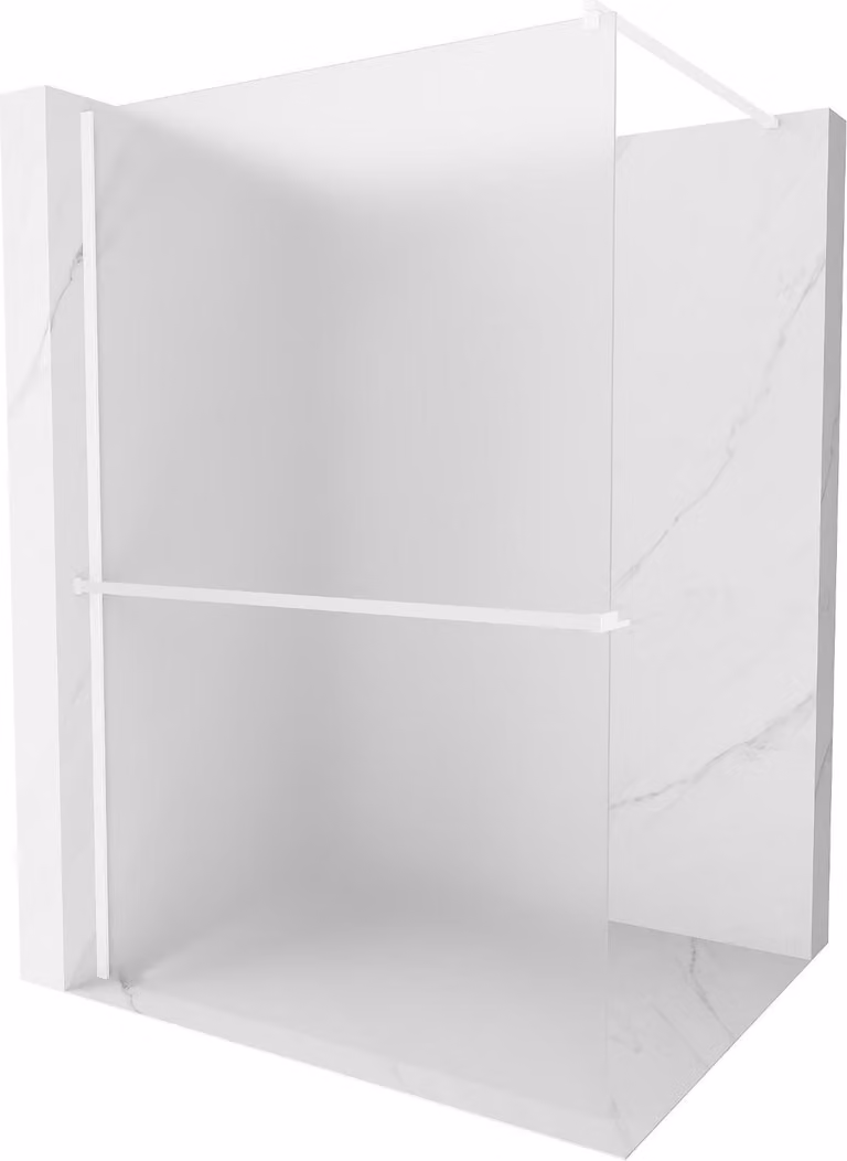 Mexen Kioto+ parete doccia con mensola Walk-in 70 x 200 cm, smerigliato, bianco - 800-070-121-20-30