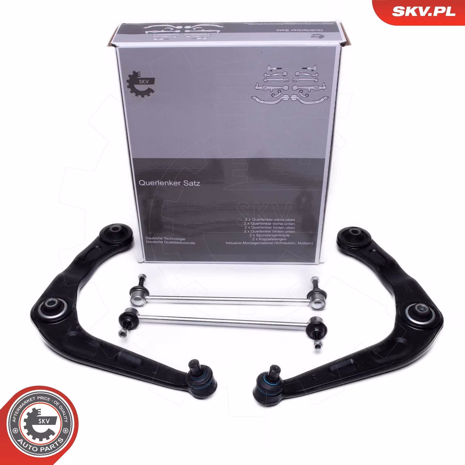 Set di bracci oscillanti per assale anteriore (sinistro/destro) PEUGEOT 206 207
