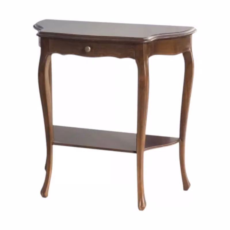 Consolle in legno stile arte povera con 1 cassetto color noce scuro Mobili 2G L/P/H: 75 x 35 x 75 cm – 3