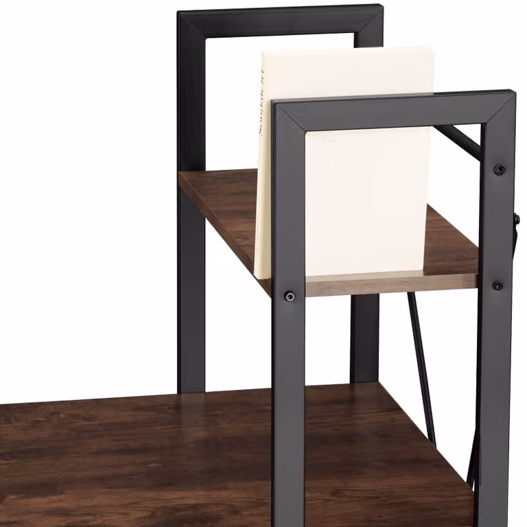 Scrivania da computer TecTake GmbH in stile industriale, colore marrone, L 122 x P 61 x H 120 cm