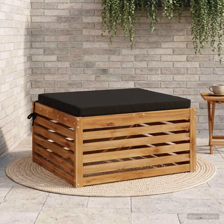 Cuscino per sedia vidaXL SOEST in poliestere nero con rivestimento lavabile e resistente ai raggi UV