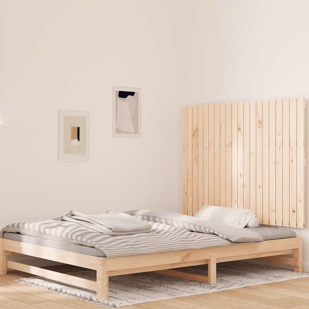 Testiera da parete vidaXL in legno massello di pino, L 127,5 x P 3 x H 90 cm
