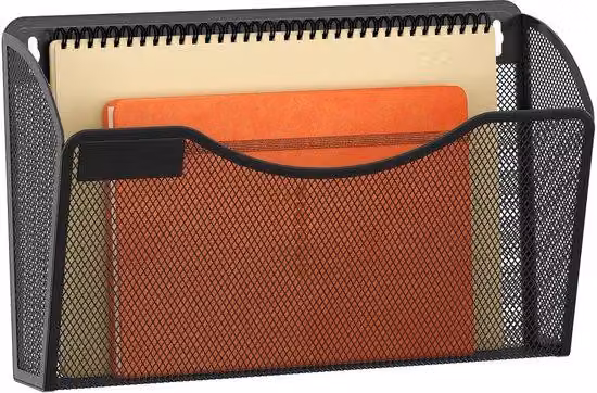 Portadocumenti metallico in formato A4 per camere, organizer per documenti con etichetta, nero