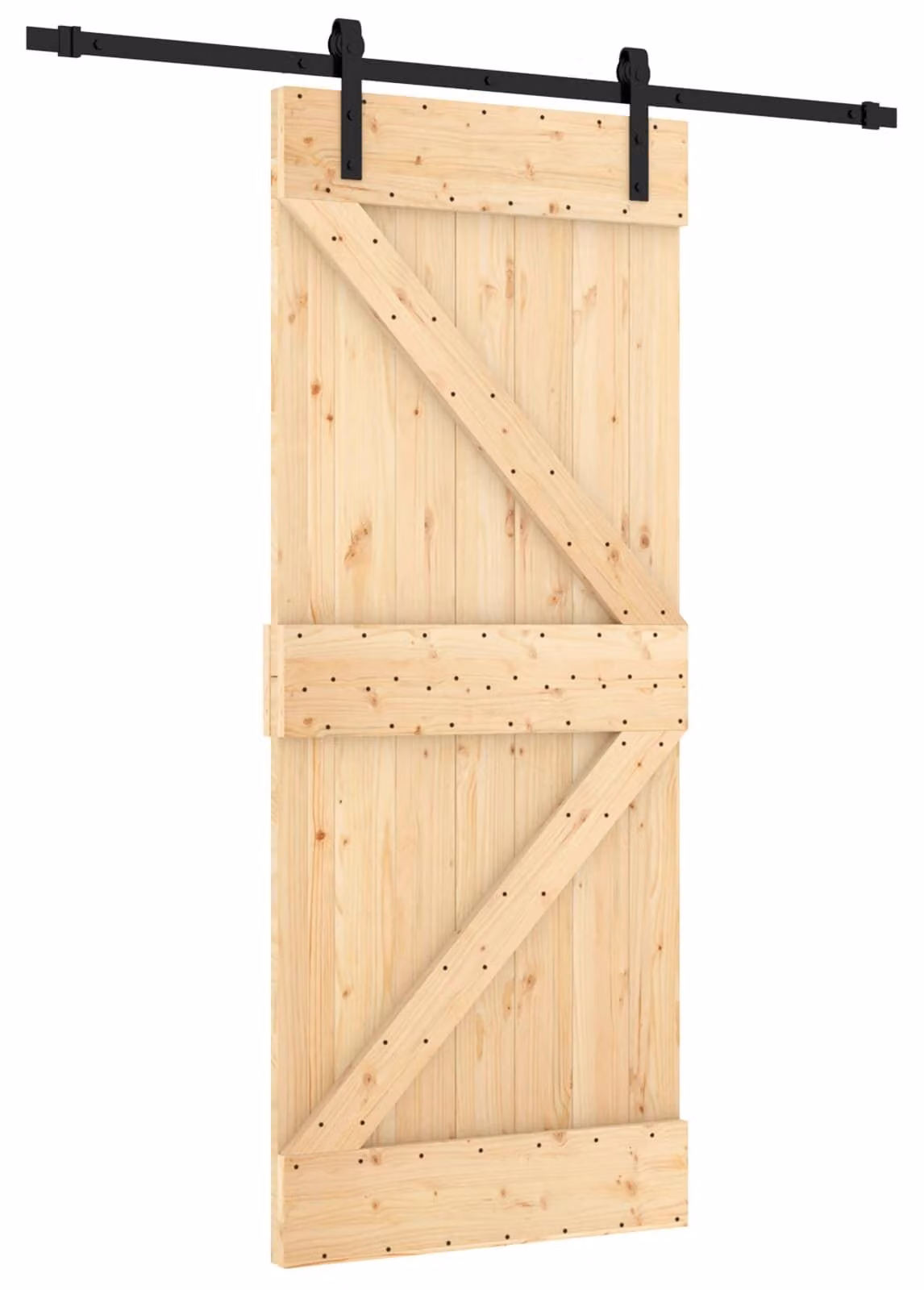 Porta scorrevole Naturale e Nero 85 x 210 cm