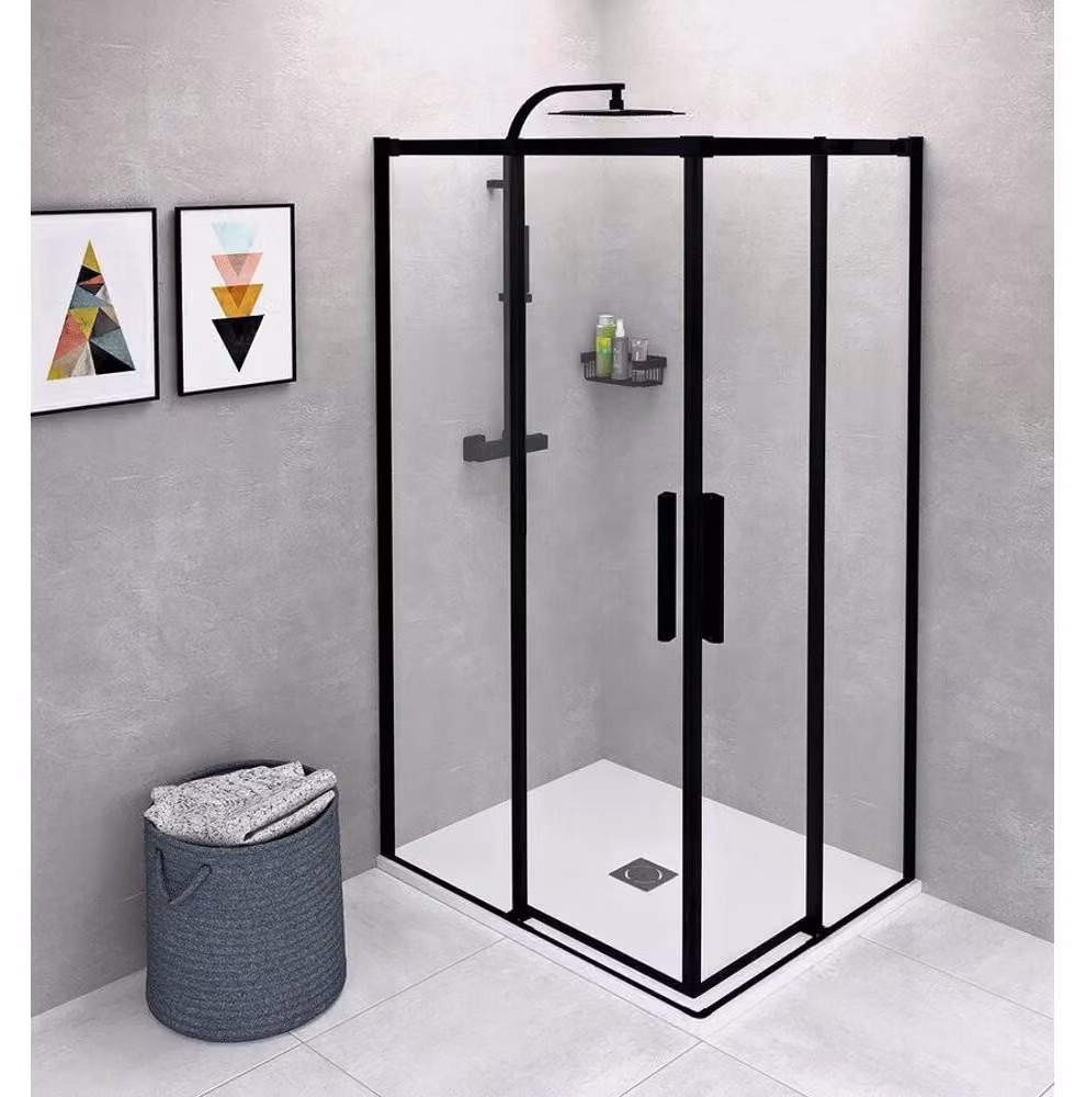 ALTIS LINE BLACK Cabina doccia rettangolare 1000x800 mm, versione L/R, ingresso ad angolo