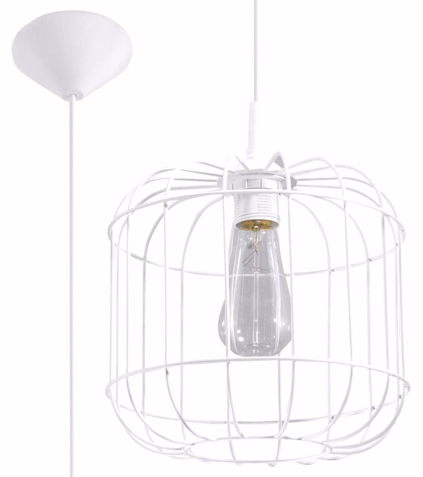 Lampada a sospensione CELTA bianco 1xE27 15W acciaio 95x23x23cm Sollux Lighting