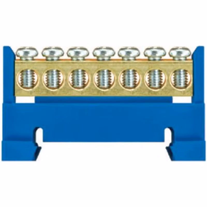 Morsettiera bassa per 7 guide blu TH35 E.4023