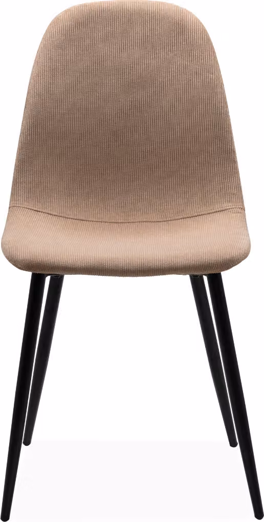 Calicosy - Set di 4 sedie in velluto a coste con struttura in metallo nero L43 cm - ANYA