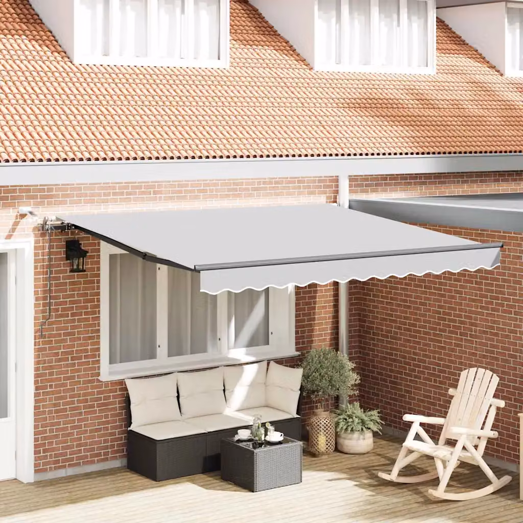 vidaXL Telaio tenda da sole elettrico con LED e sensore in alluminio, Grigio Antracite, 3 x 2,5 m