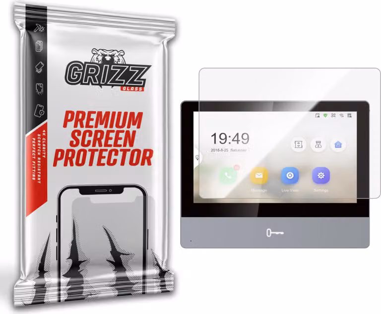 Pellicola Vetroceramica GrizzGlass CeramicFilm per videocitofono HIKVISION DS-KIS703-P/KIT-D2-PL703 da 7"