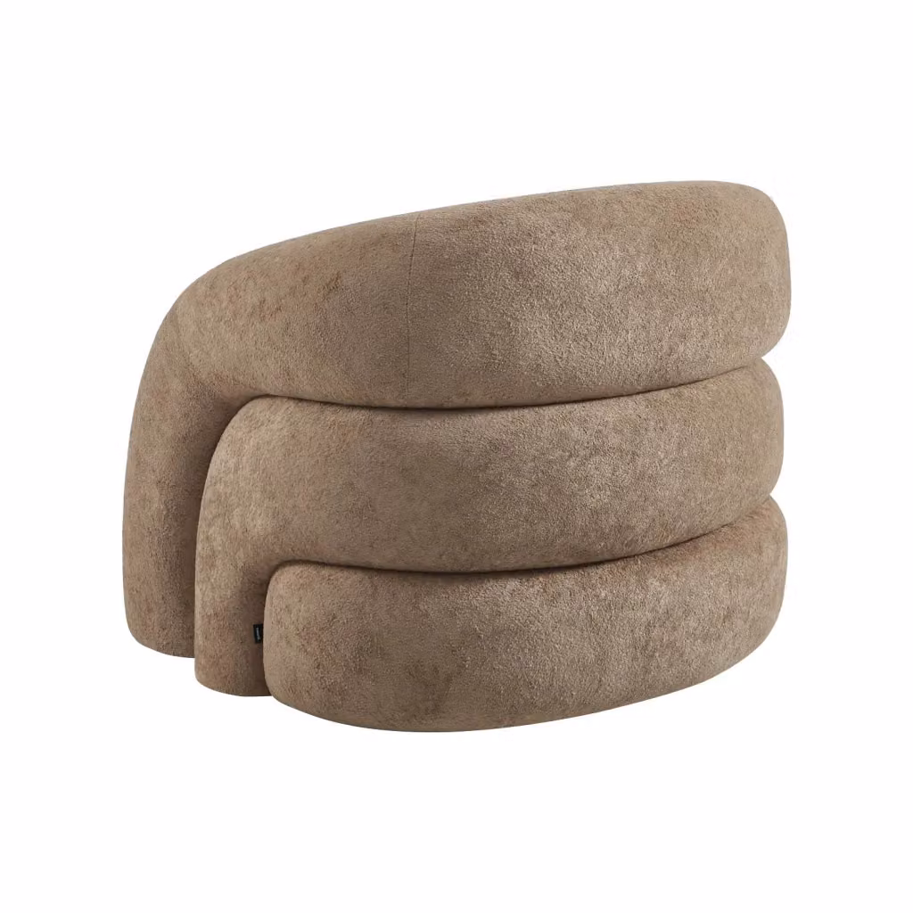 Poltrona relax SWEEEK in tessuto con struttura in legno massiccio, beige o rosso, L: 75 cm, P: 70 cm, H: 86 cm – 2