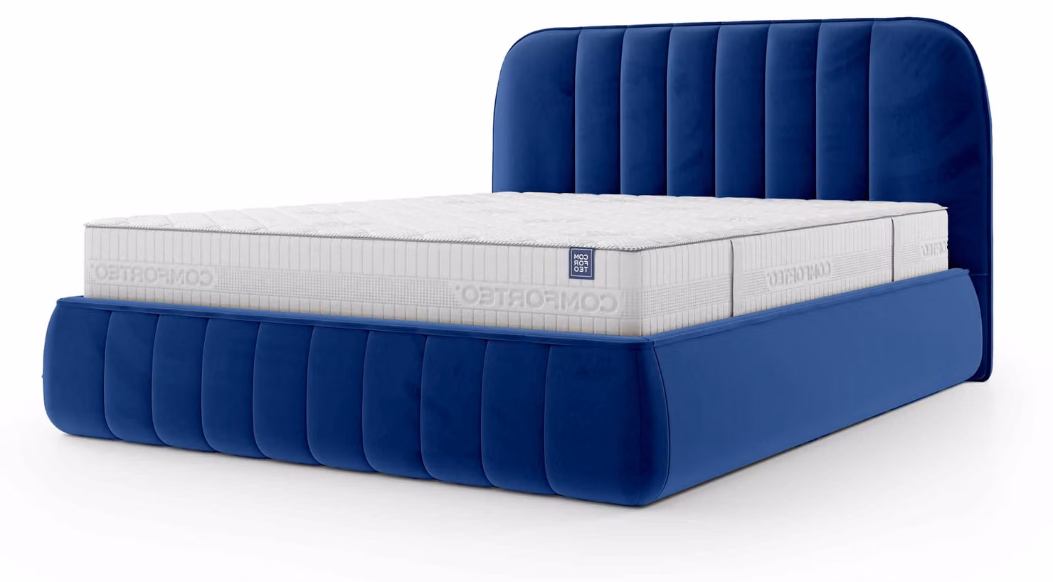 Letto imbottito con contenitore Carla, colore antracite, dimensioni 180 x 200 cm