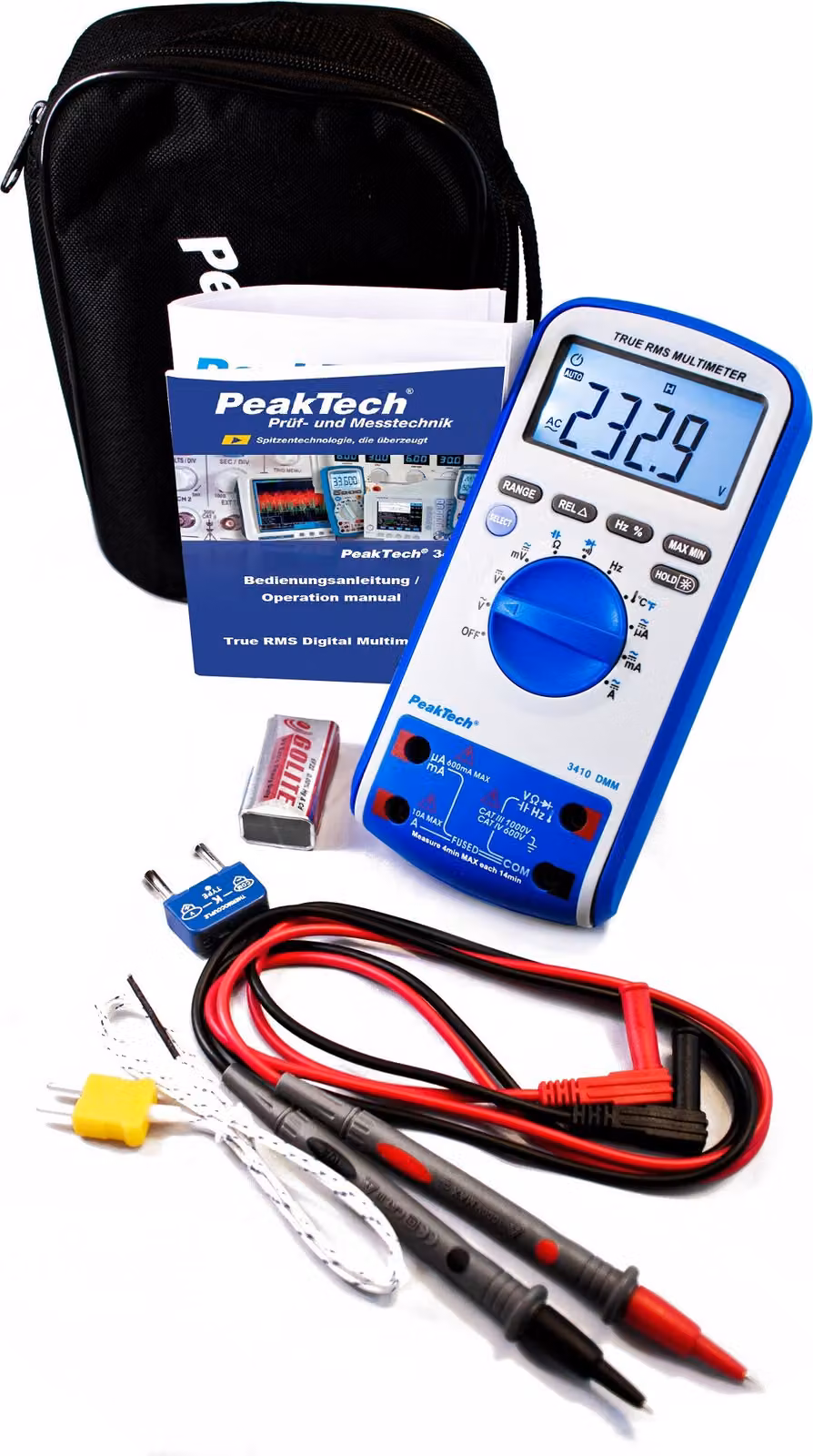 Multimetro digitale PeakTech TRMS AC 6000 cifre 700 VAC 1000 VDC 10 ADC (PeakTech 3410)