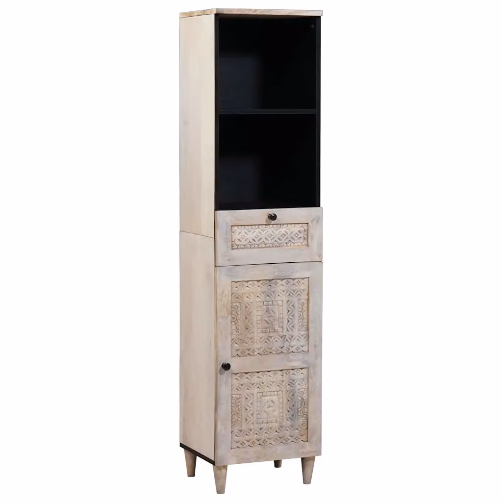 Mobile da bagno moderno vidaXL in legno bianco e beige L/P/H: 38 x 33 x 160 cm