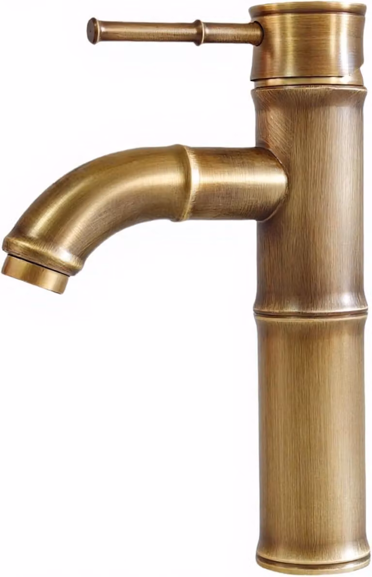 Miscelatore monocomando per lavabo, in ottone anticato spazzolato, ideale per il bagno
