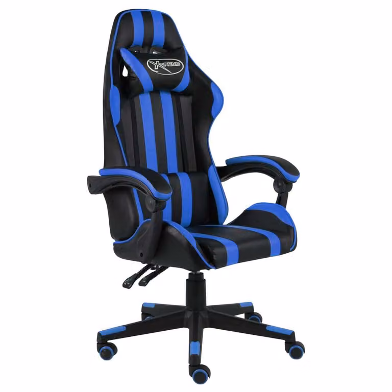 vidaXL Sedia da gioco in ecopelle nera e blu