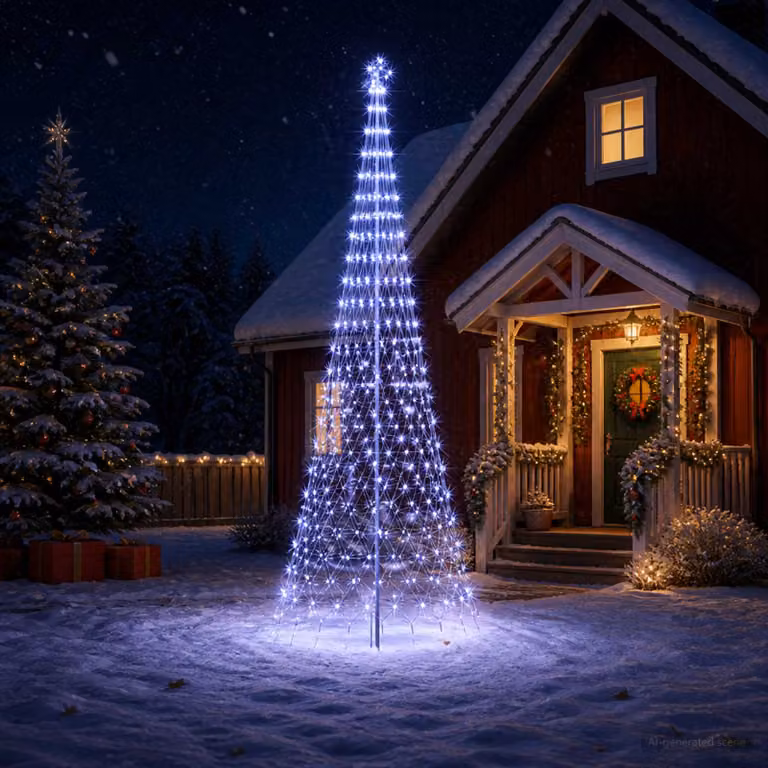 vidaXL Albero di Natale LED 400 cm 450 LED Blu Ferro Nero