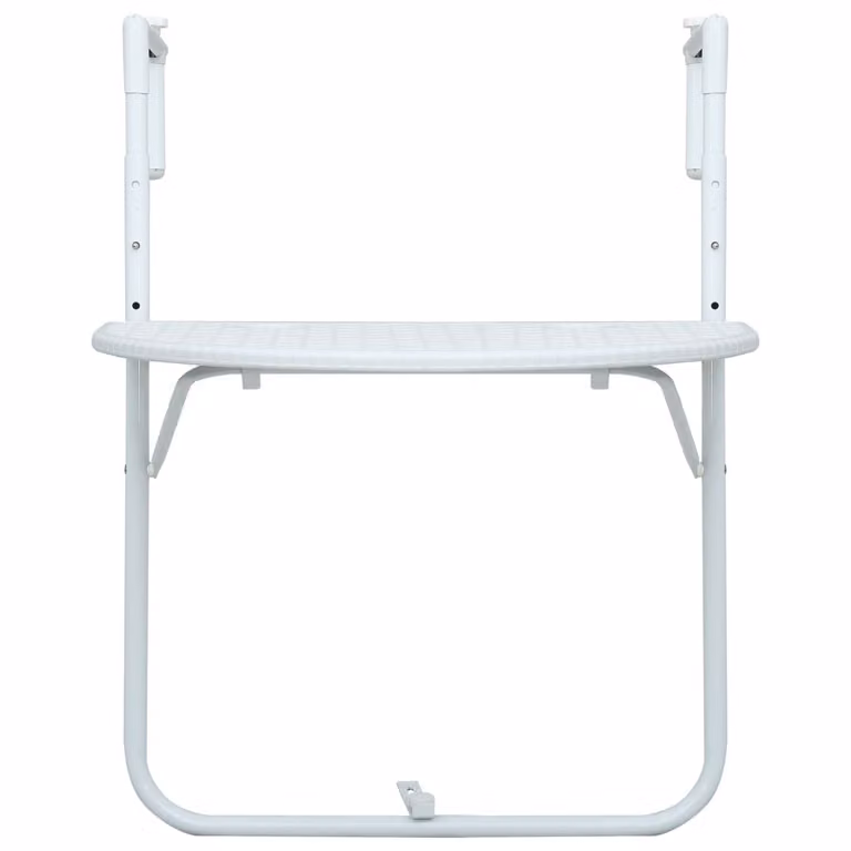 Tavolo da Balcone Pensile Bianco 60x64x83,5cm Plastica Rattan