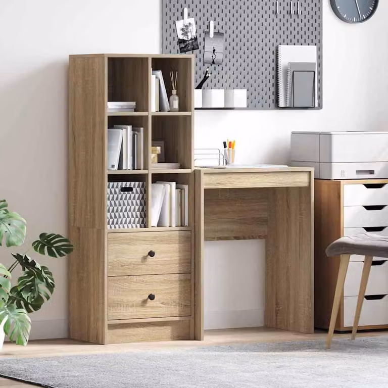 Maison Exclusive - Scrivania con cassetto 2 pcs Rovere Sonoma