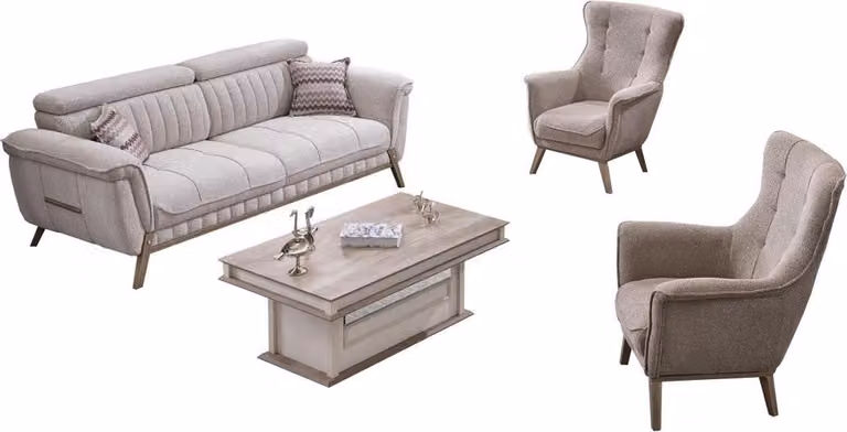 Sofagarnitur Sofa Couch Polster Set Möbel Einrichtung Wohnzimmer Tisch 4tlg.