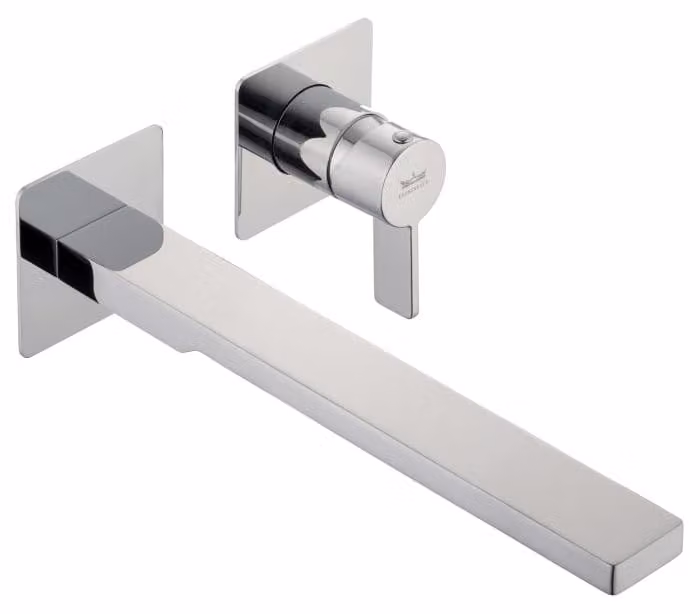 Kronenbach Krona 2.0: Miscelatore da parete per lavabo, con sporgenza di 24 cm, completo di corpo principale