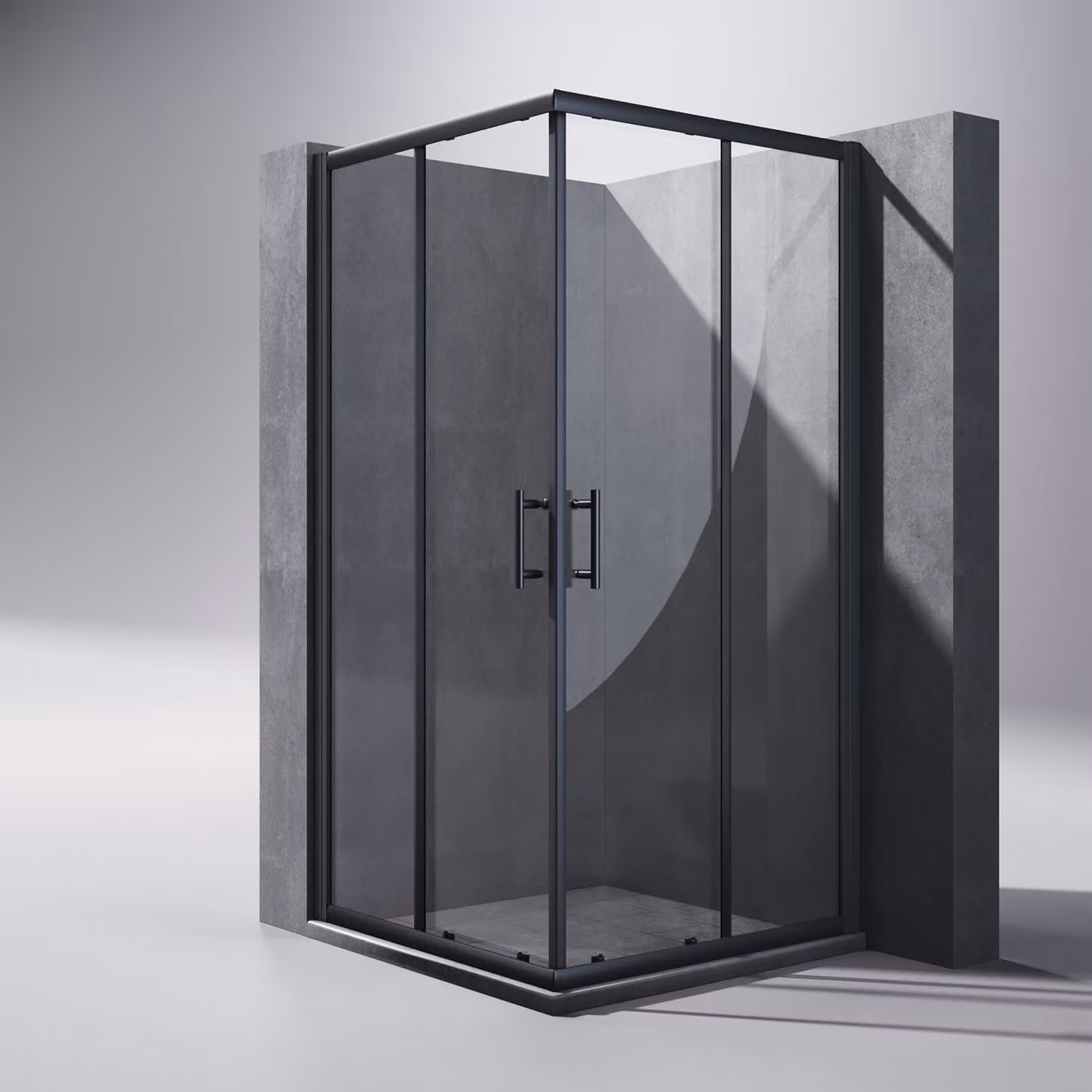 SONNI 76x80x195cm nero angolo doccia porta scorrevole cabina doccia doppia porta doccia ingresso angolare ESG vetro doccia cabina doccia