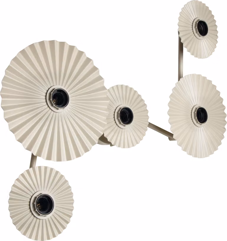 OSRAM DECOR Plisse Applique, 5 attacchi, E27, acciaio, beige, minimalista, design, paralume