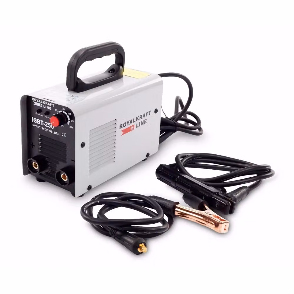 Saldatrice Inverter MMA RoyalKraft 250A con Tecnologia IGBT e Cavo da 2mt, Colore Argento – 2