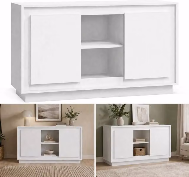 Sideboard White 102x35x60 Cm Wood-based Material