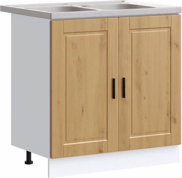 Mobiletto per Lavabo | Armadio Lavabo Porto 2 pz Marrone Legno multistrato