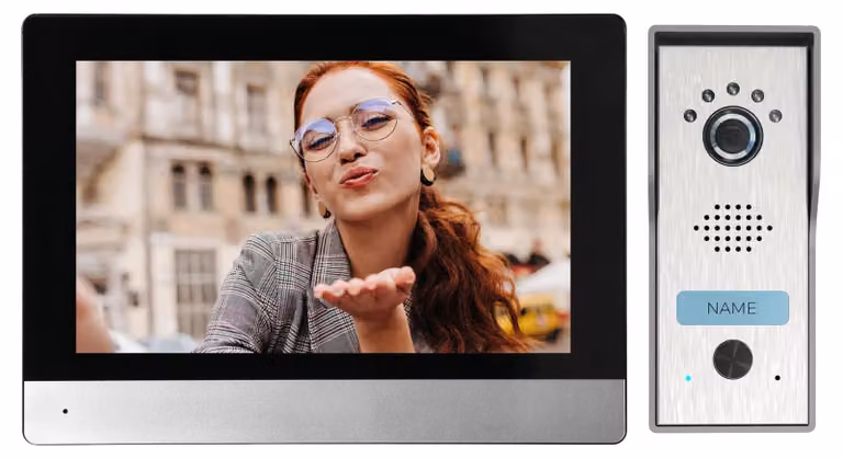 Videocitofono a 4 fili - Schermo touchscreen da 7 pollici - Risoluzione Full HD 1920x1080 - Materiale: plastica, colore: argento/nero - Per uso interno