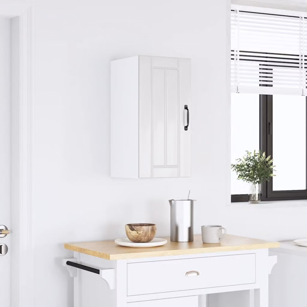 vidaXL Pensile da Cucina Lucca Bianco Lucido in Legno Multistrato