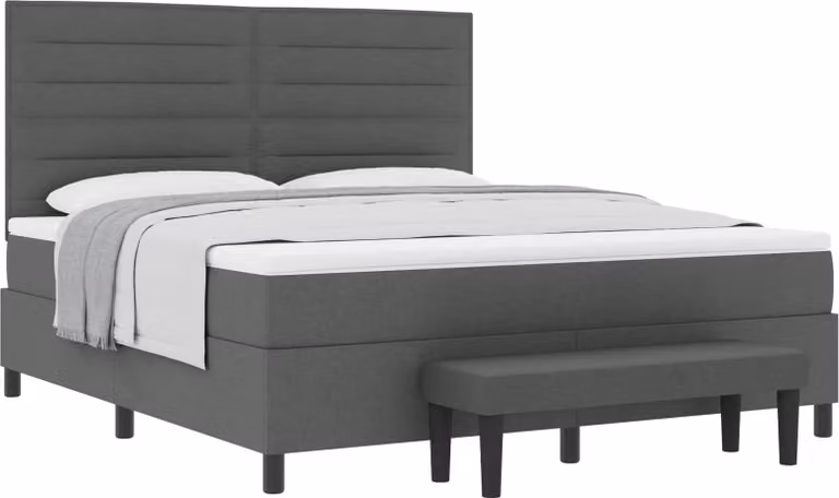 Letto a molle con testiera Grigio scuro 180 x 200 cm Tessuto