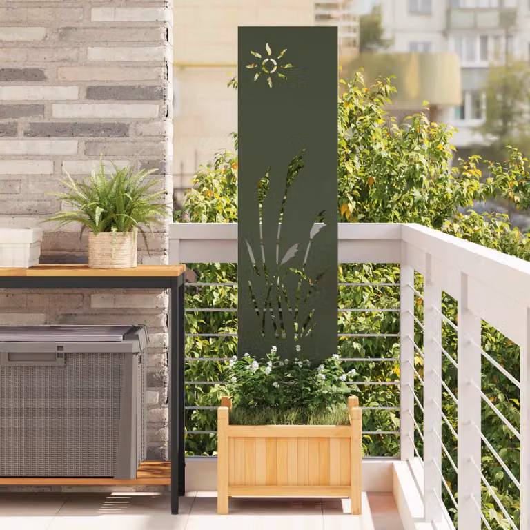 Paravento per privacy da giardino vidaXL in acciaio, verde, L: 32 cm, H: 140 cm