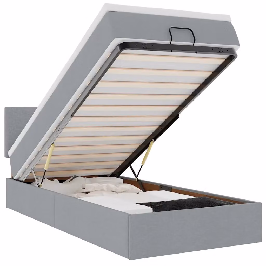 Pouf Letto con Materasso vidaXL Grigio e Bianco con Illuminazione LED e Porta USB L/P/H: 90 x 200 x 45 cm – 2