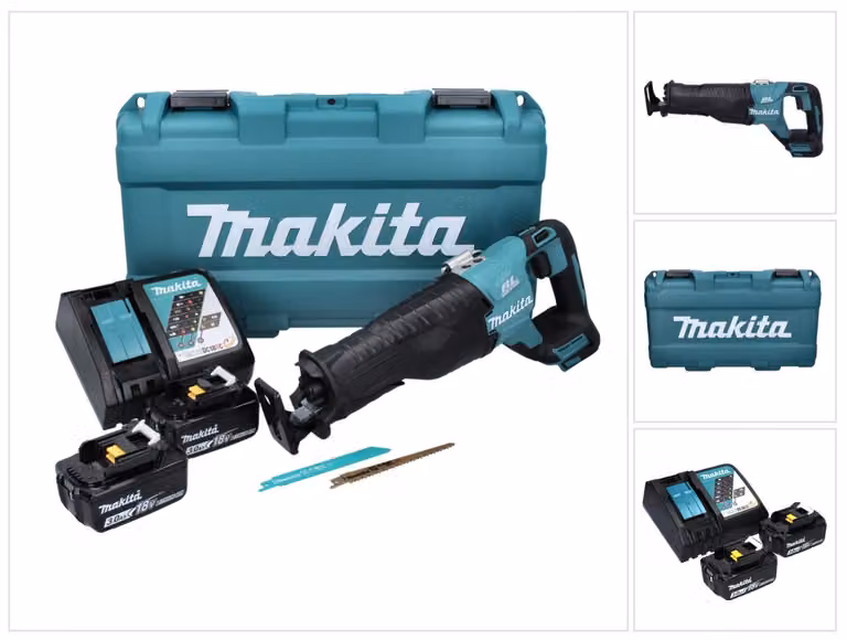 Sega a batteria Makita DJR 187 RFK 18 V Brushless + 2x batteria 3,0 Ah + caricabatterie + valigetta