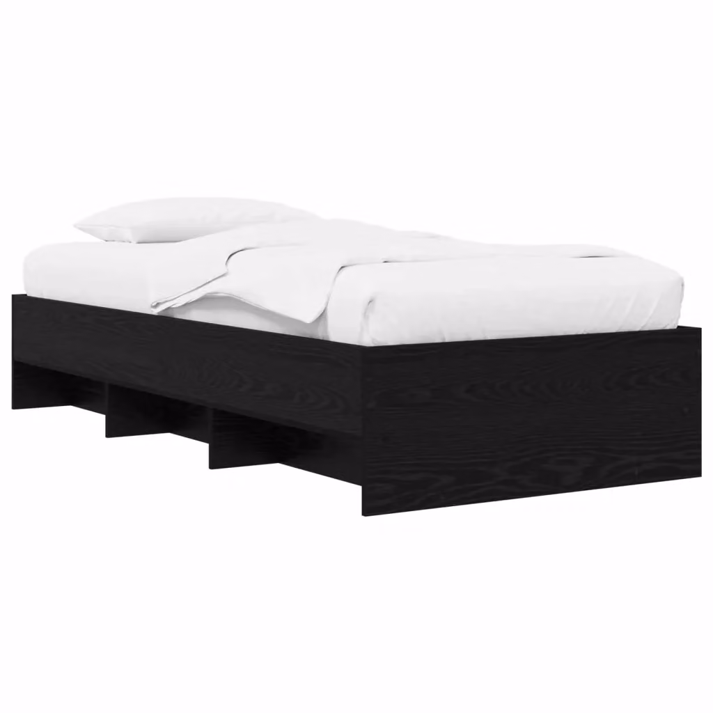 Struttura letto moderno con scaffale laterale vidaXL in legno Rovere Nero L: 200 cm, P: 80 cm, H: 140 cm – 2